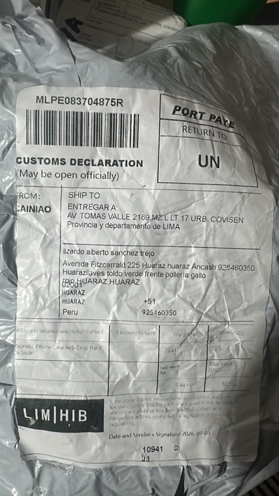 Etiqueta de MailAmerica